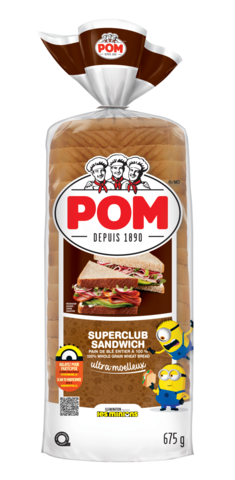POM Superclub Sandwich 100% Whole Wheat Bread, Minions Promotion Pack
